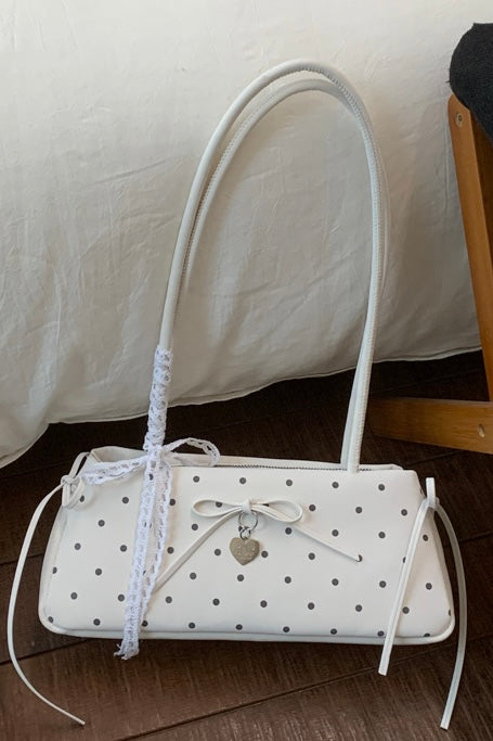 【5color】Ribbon Dot Top Handle Bag XLY00130