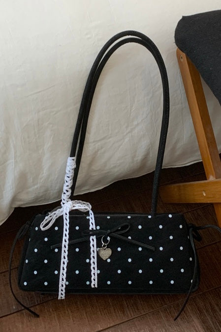 【5color】Ribbon Dot Top Handle Bag XLY00130
